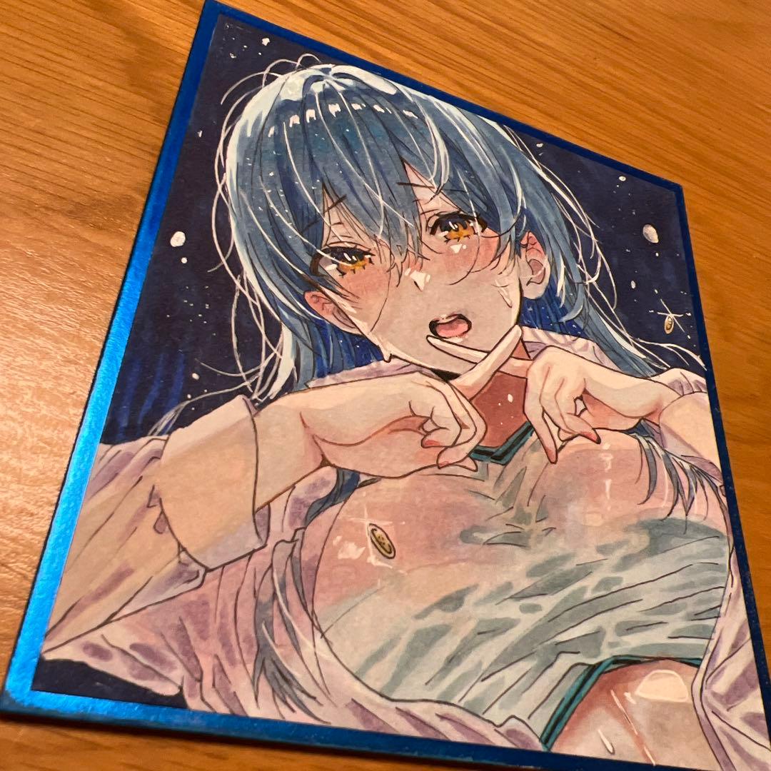 ゆ*り様 手描きイラスト オリジナルイラスト アナログイラスト コピック 色紙イ