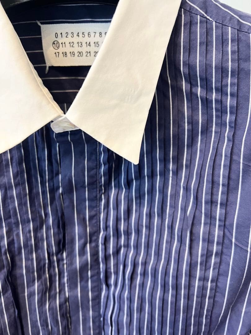 メゾンマルジェラ　メンズ　シャツ　ネイビー　Ｌサイズ