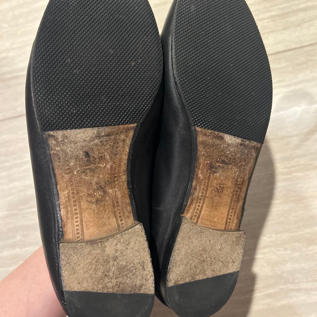 GUCCI ブラック ローファー 38 ホースビット
