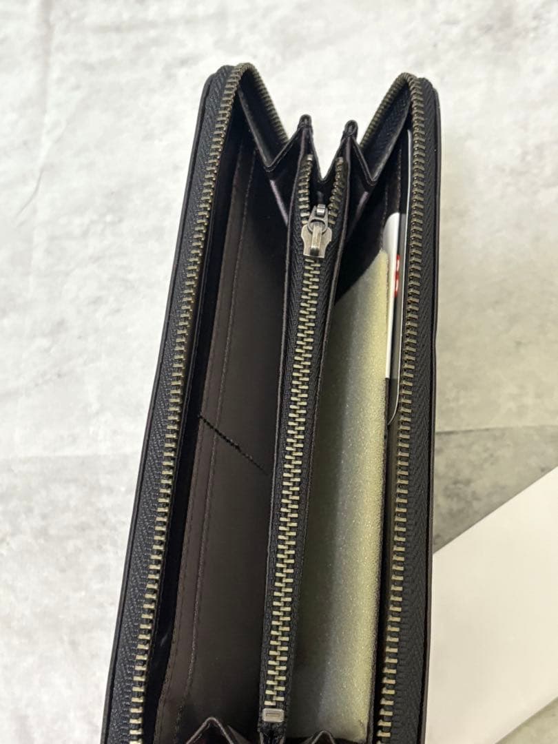 ローリングストーンズ　長財布 ブラック　レッド ウォレット　レザー　天然革　皮