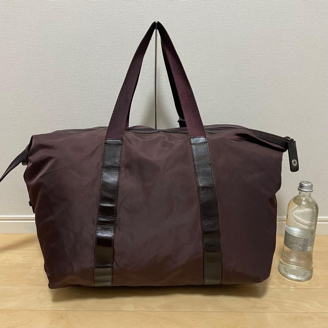 ■PRADA（プラダ）/良品 / ナイロン×レザー /ボストンバッグ /ブラウン