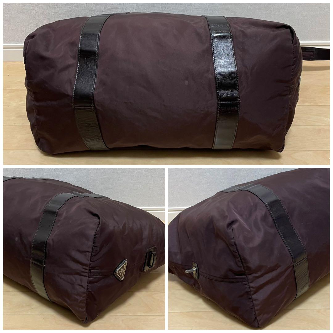 ■PRADA（プラダ）/良品 / ナイロン×レザー /ボストンバッグ /ブラウン