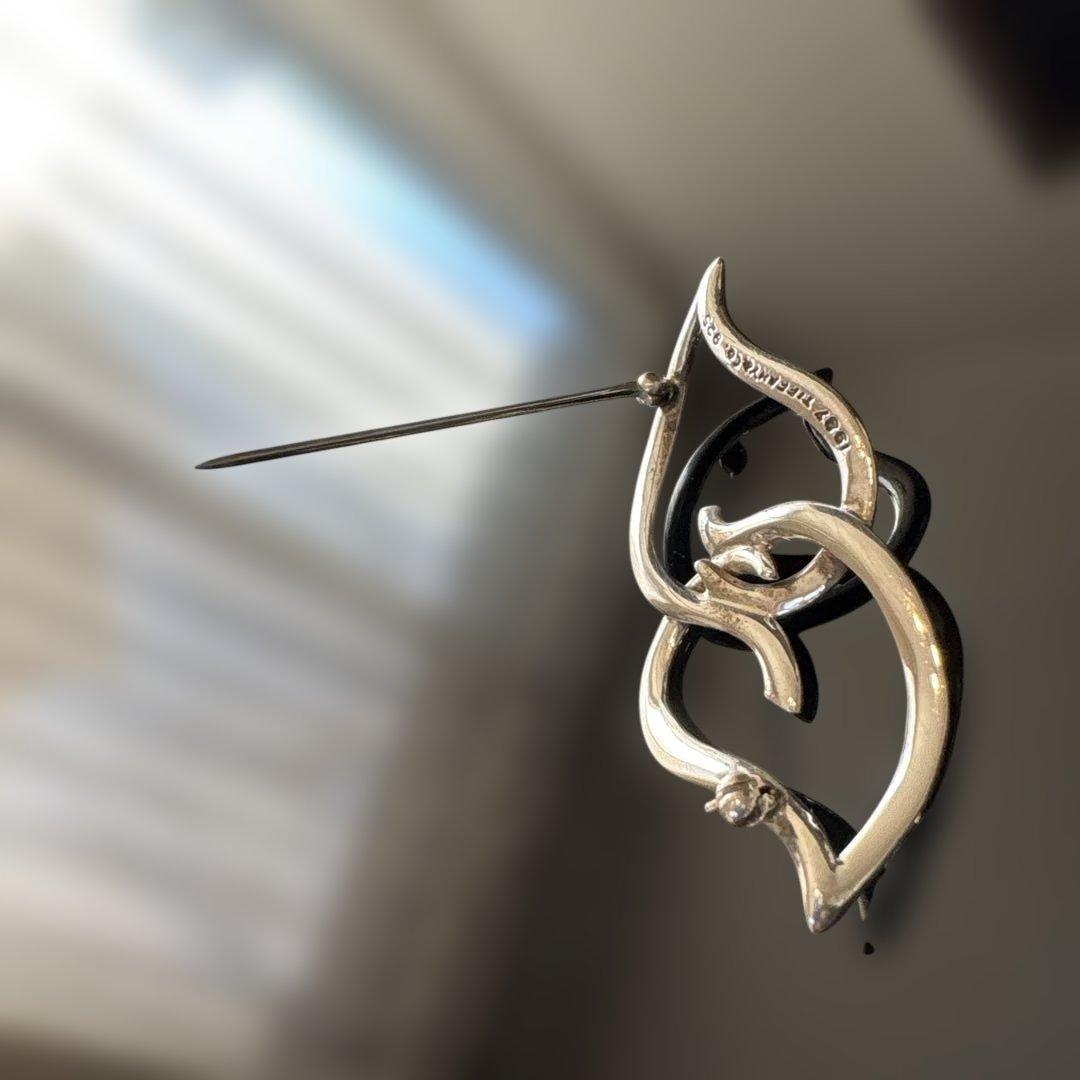 ✨TIFFANY brooch✨ティファニーブローチ ダブルリーフ ピンブローチ