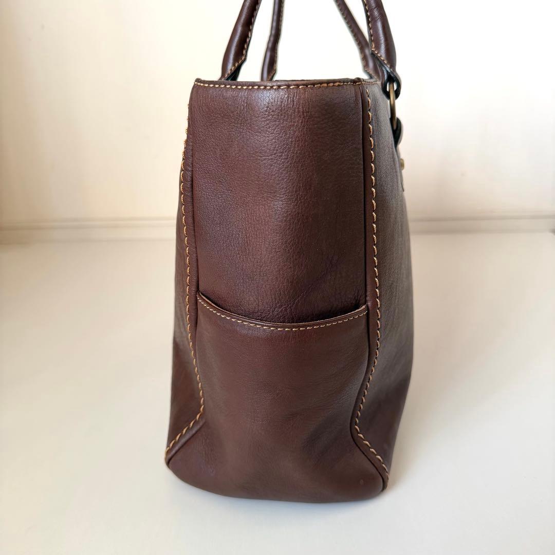 【希少】土屋鞄製造所 本革 レザートートバッグ A4収納可 ダークブラウン