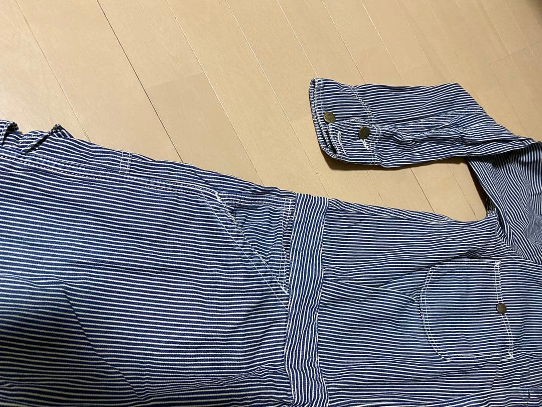 ストライプ 長袖 つなぎ