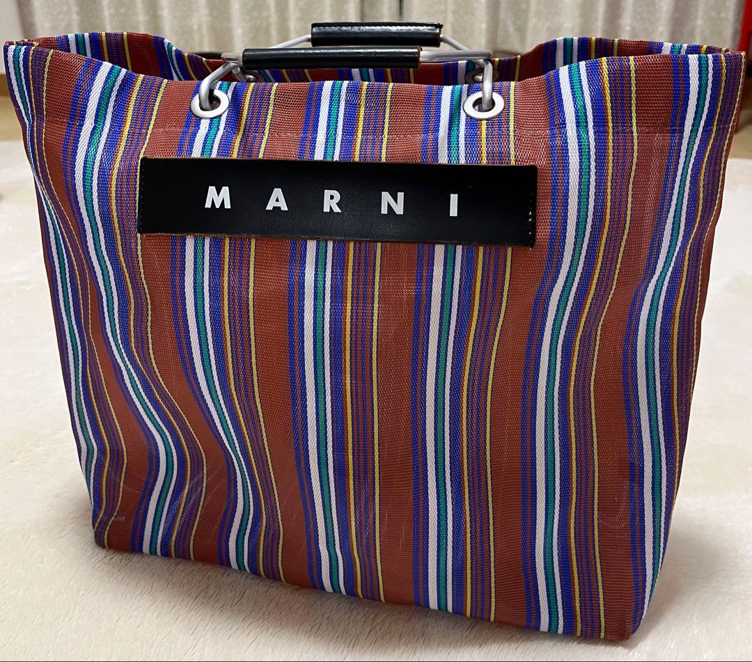 ［美品］MARNI ストライプ エコバッグ
