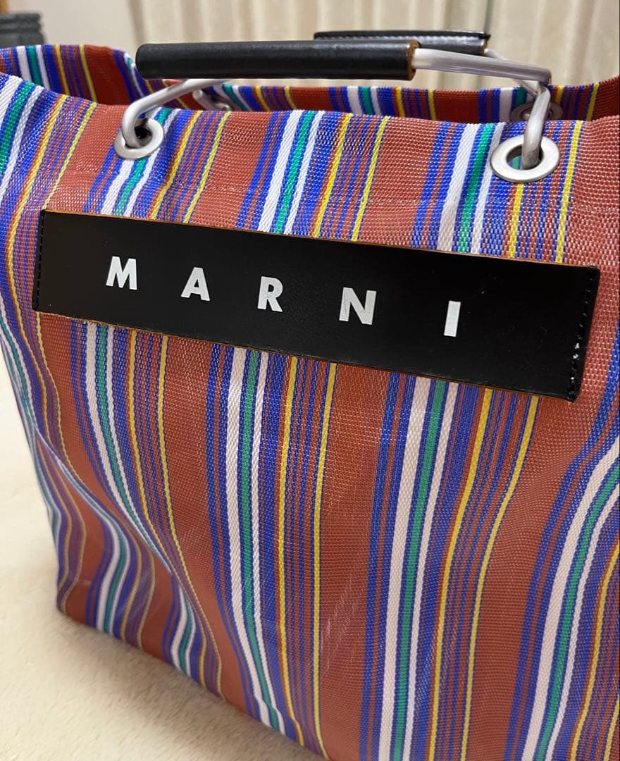 ［美品］MARNI ストライプ エコバッグ