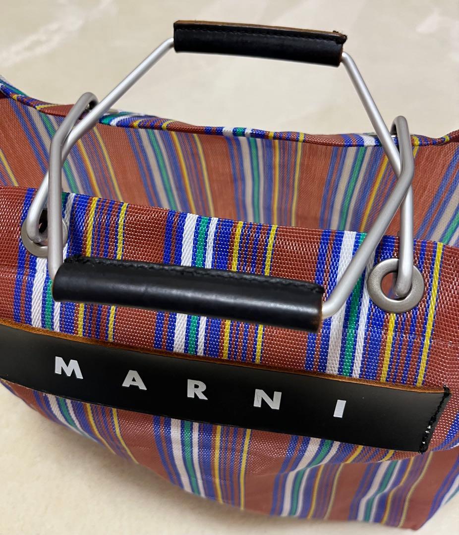 ［美品］MARNI ストライプ エコバッグ