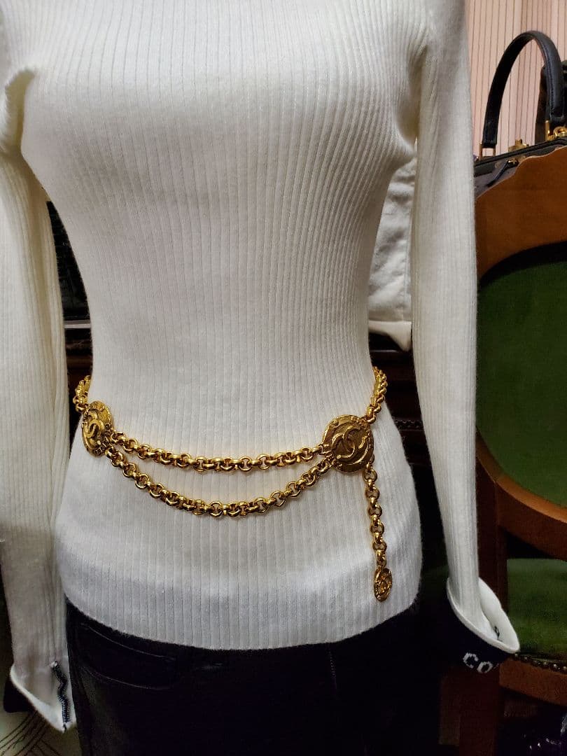 CHANEL シャネル　ゴールドチェーン CCロゴ ベルト