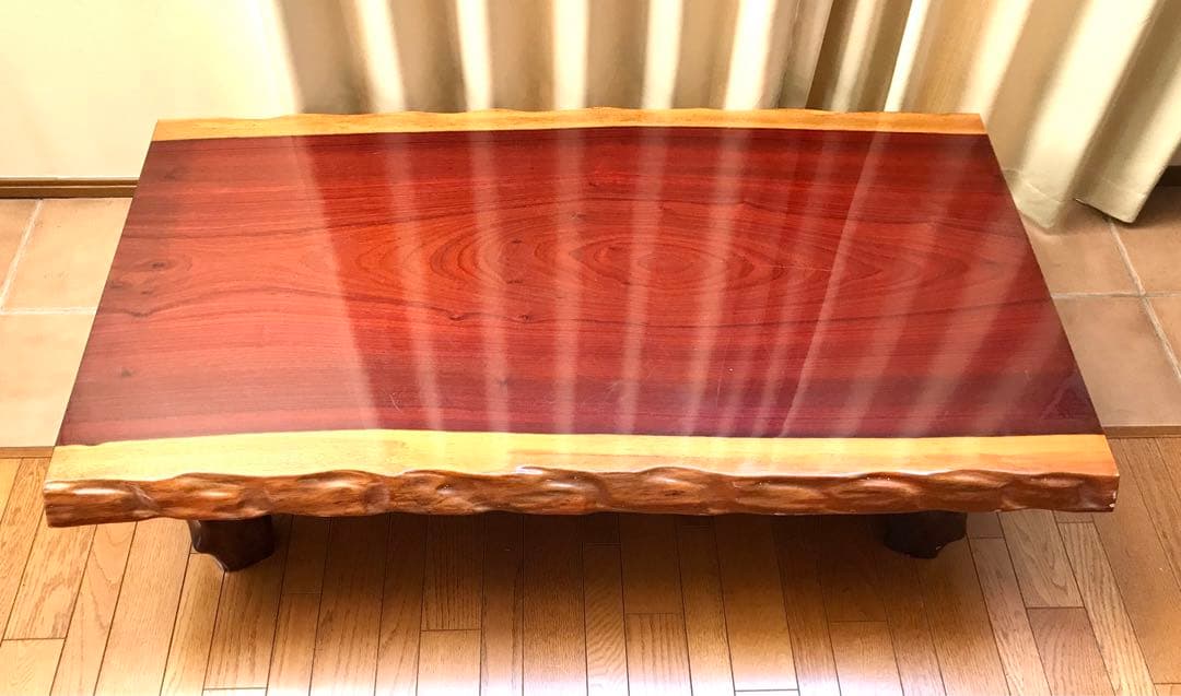 一枚板　高級　紅紫壇　無垢材　座卓　中古