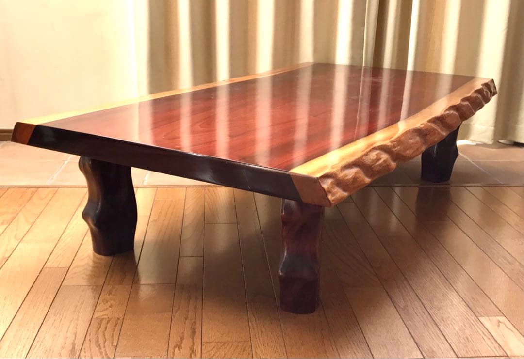一枚板　高級　紅紫壇　無垢材　座卓　中古