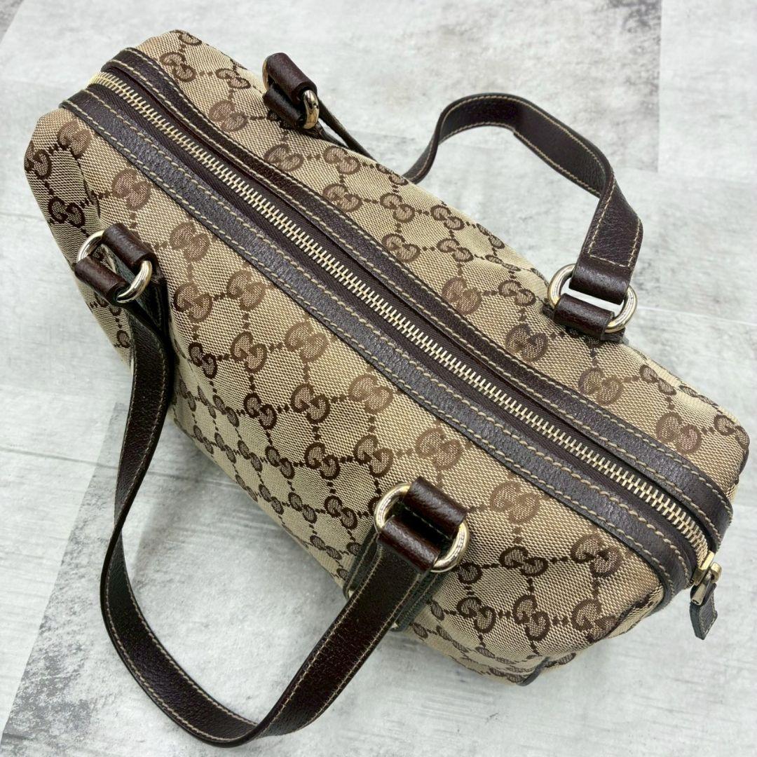 美品✨ グッチ GG キャンバス ミニボストン バッグ 肩掛け ハンドバッグ