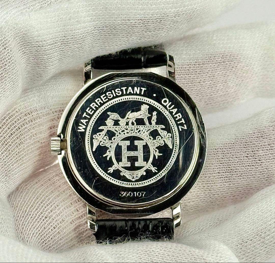 エルメス クリッパー 新品ベルト 新品電池 レディース デイト 腕時計 714