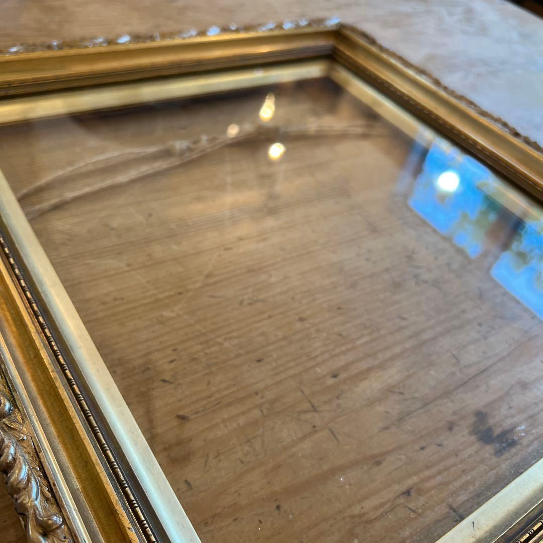 英国アンティーク装飾的金色フレーム（ガラス付き）