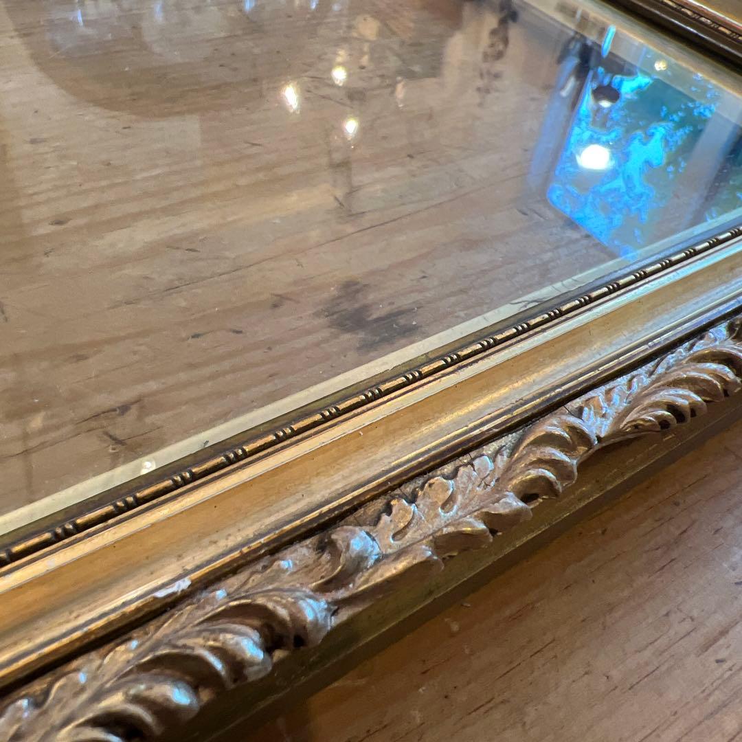 英国アンティーク装飾的金色フレーム（ガラス付き）