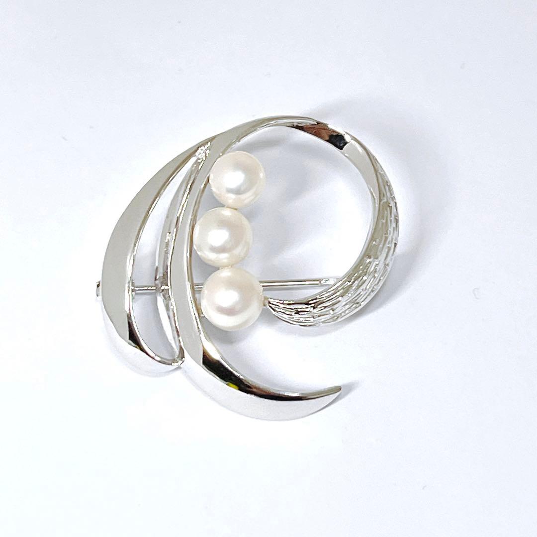 極美品✨MIKIMOTO ミキモト パール　ブローチ　シルバー