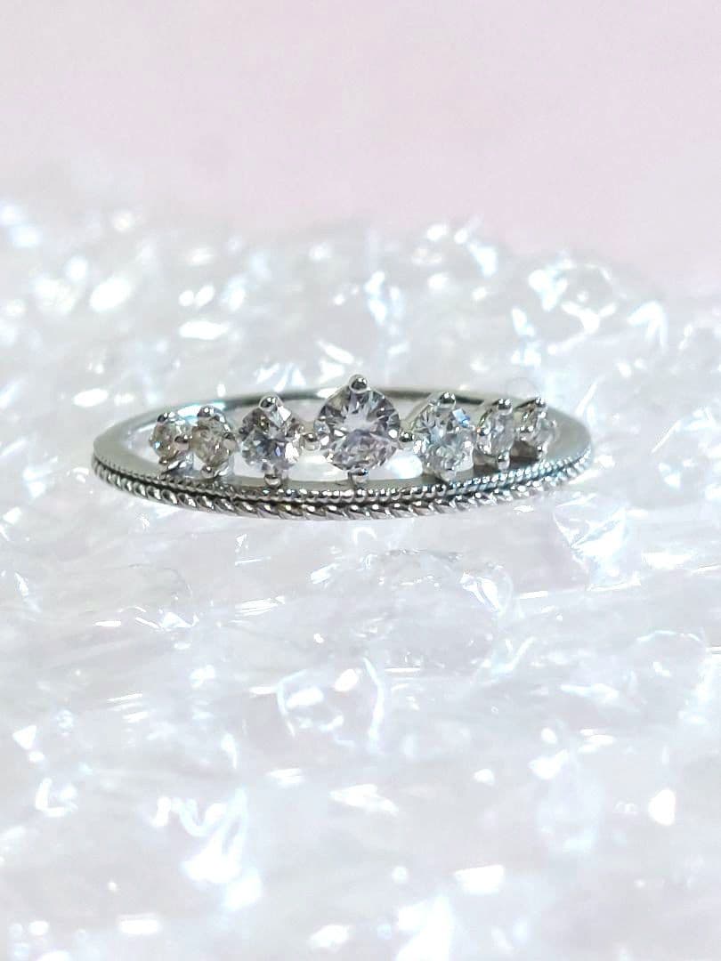 K18ホワイトゴールド　ティアラ　ダイヤモンドリング メザンジュ 銀座リム