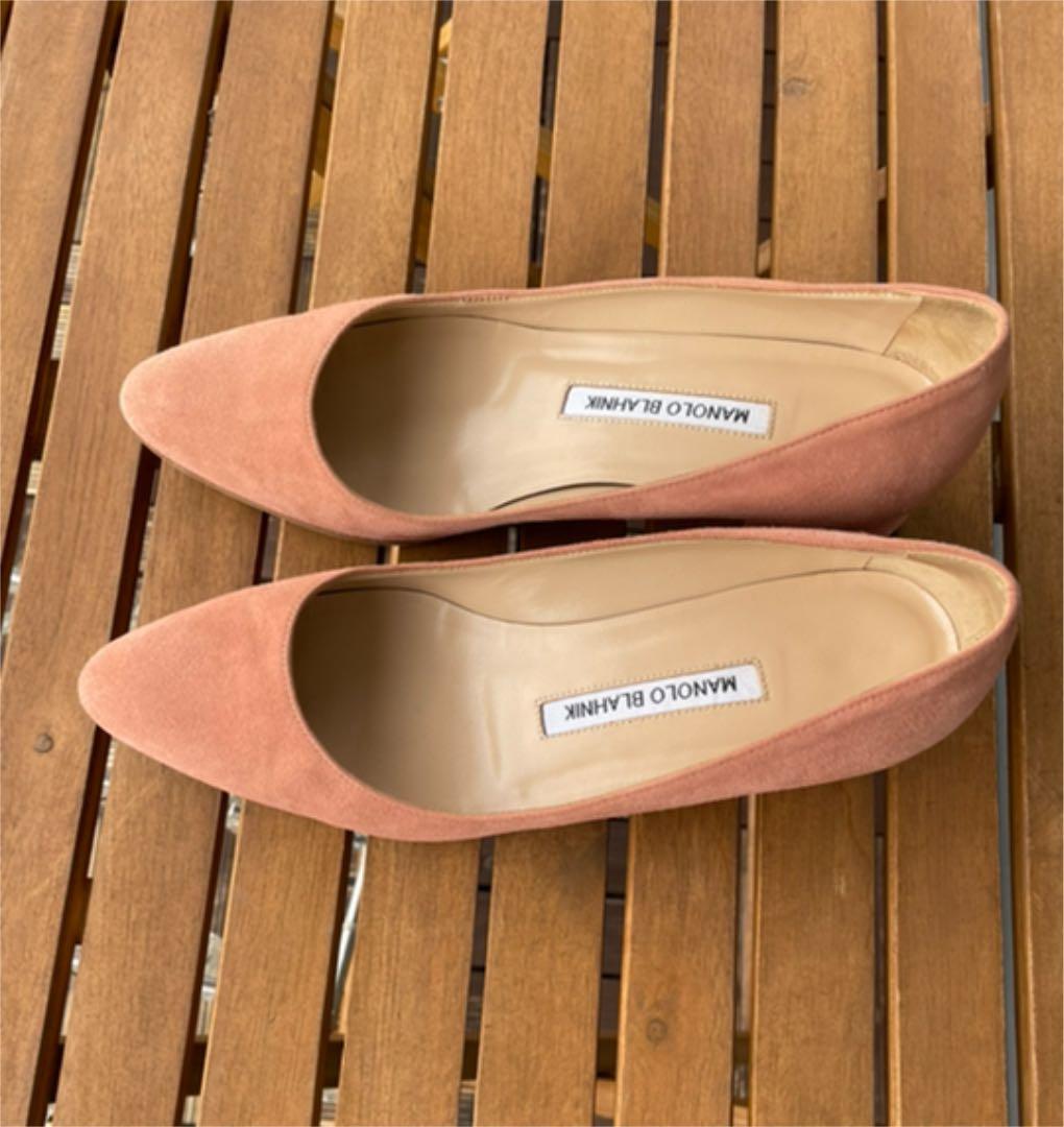 マノロブラニク スエード パンプス ピンク 37 箱付き