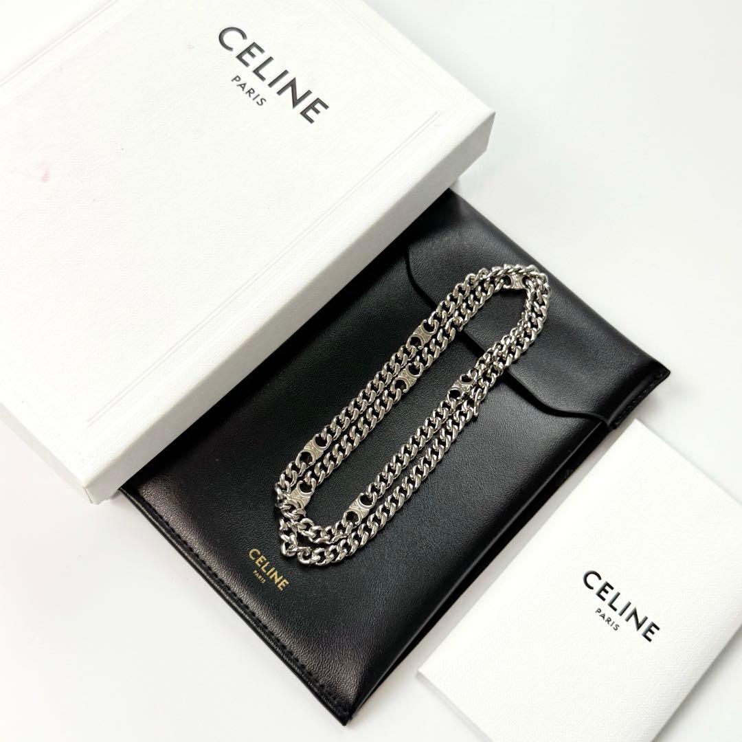 【美品】セリーヌ　グルメット　トリオンフ　シルバー　ネックレス