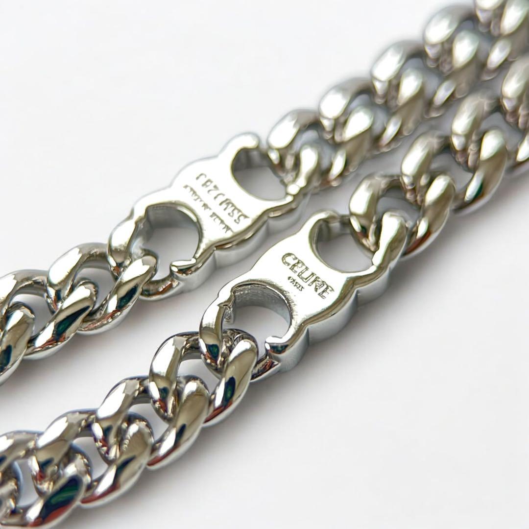 【美品】セリーヌ　グルメット　トリオンフ　シルバー　ネックレス