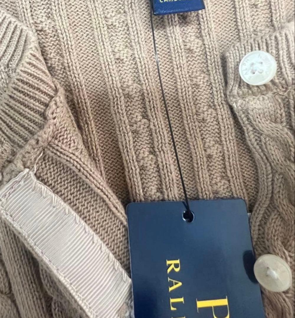 セールポロラルフローレン　ケーブルカーディガン ニット セーター　ベージュ