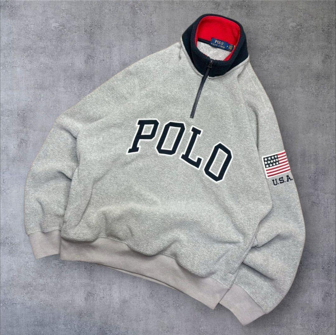 POLO RALPH LAUREN ハーフジップ フリース QRタグ 現行 M