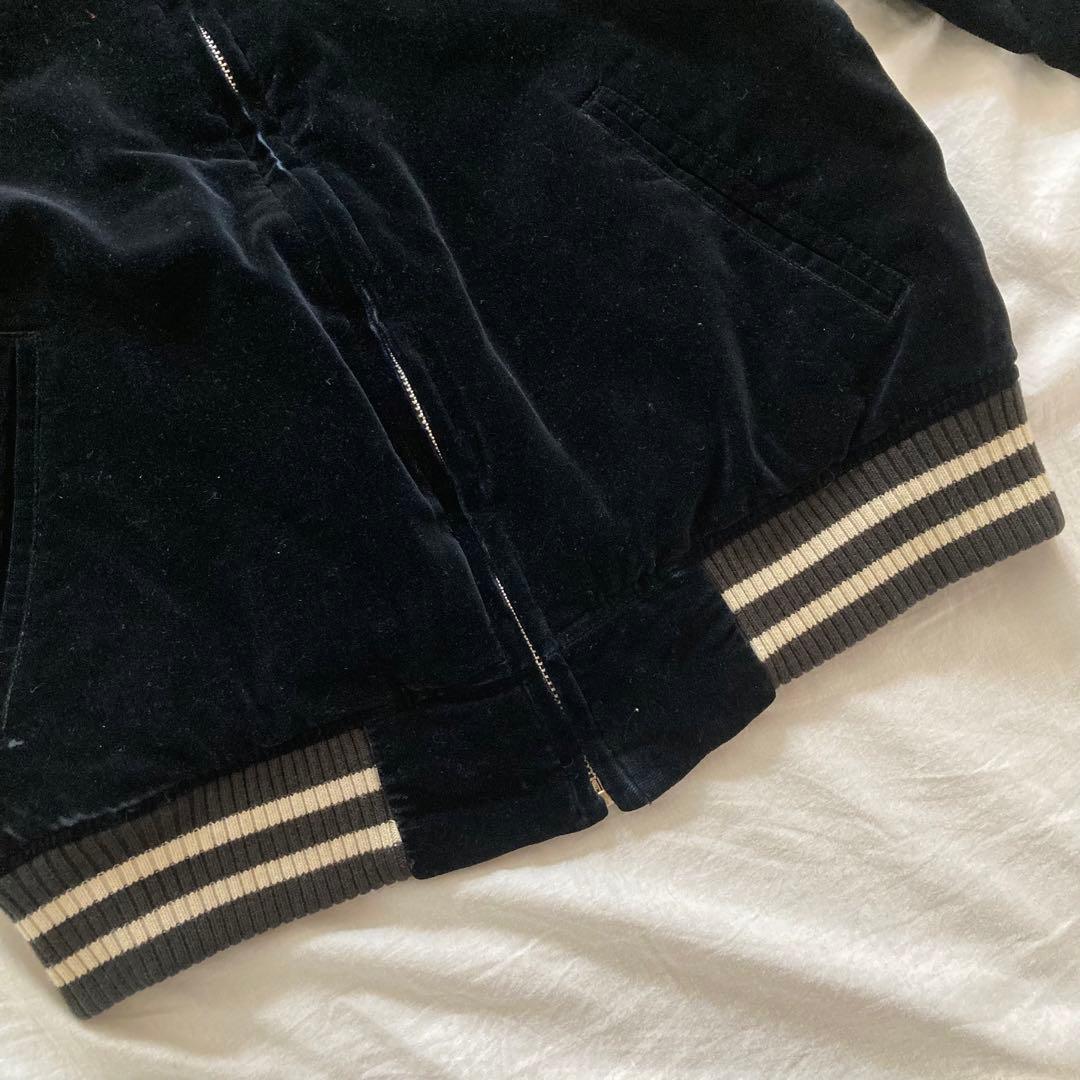 希少　ヒステリックグラマー　スカジャン　ベロア　リバーシブル　レーシング　紫　黒