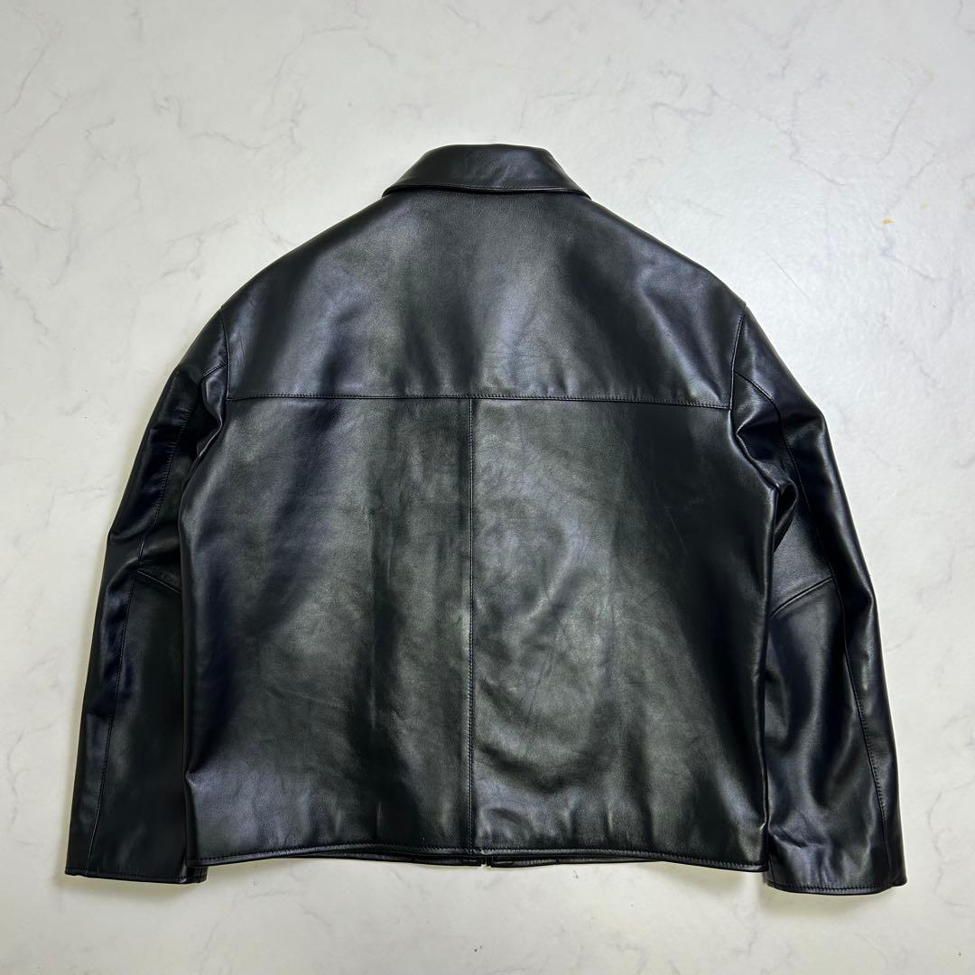 【美品】25AW ユナイテッドアローズ シープレザー ジップ ブルゾン 黒 XL