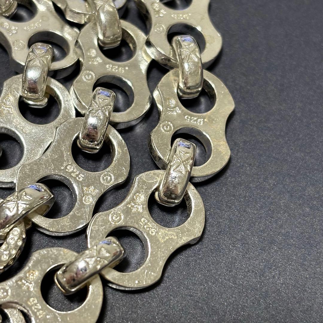 US輸入　80sヴィンテージ　ブルドックネックレス　シルバーカラー　刻印あり