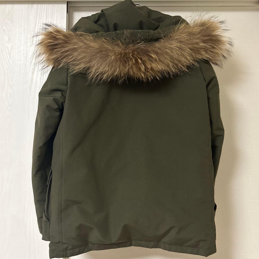 DANTON フーデットダウンジャケット　ファー付き　カーキ　40