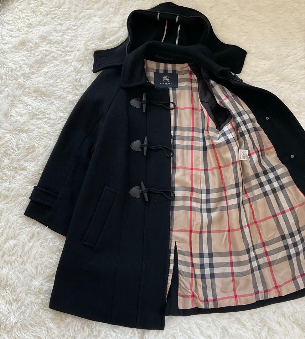 Burberyバーバリーロンドン ダッフルコート ネイビー 紺ノバチェック 44