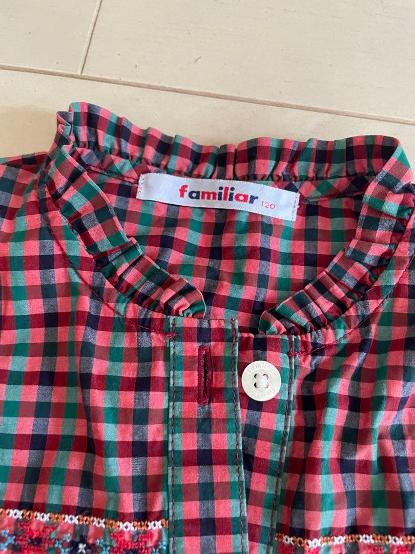 ミモザ！Familiar☆チェックワンピース☆120/130☆