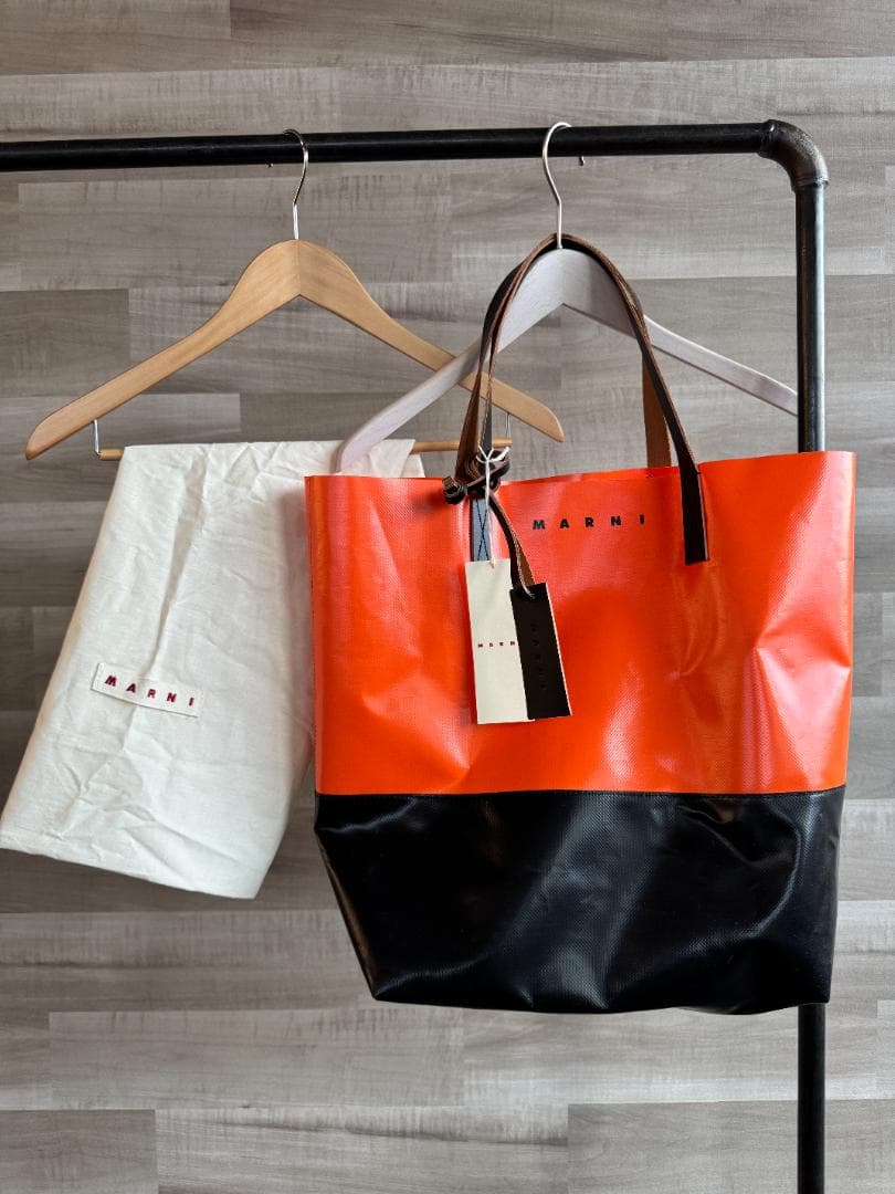 MARNI マルニ TRIBECA トート オレンジ×ブラック 付属品完備