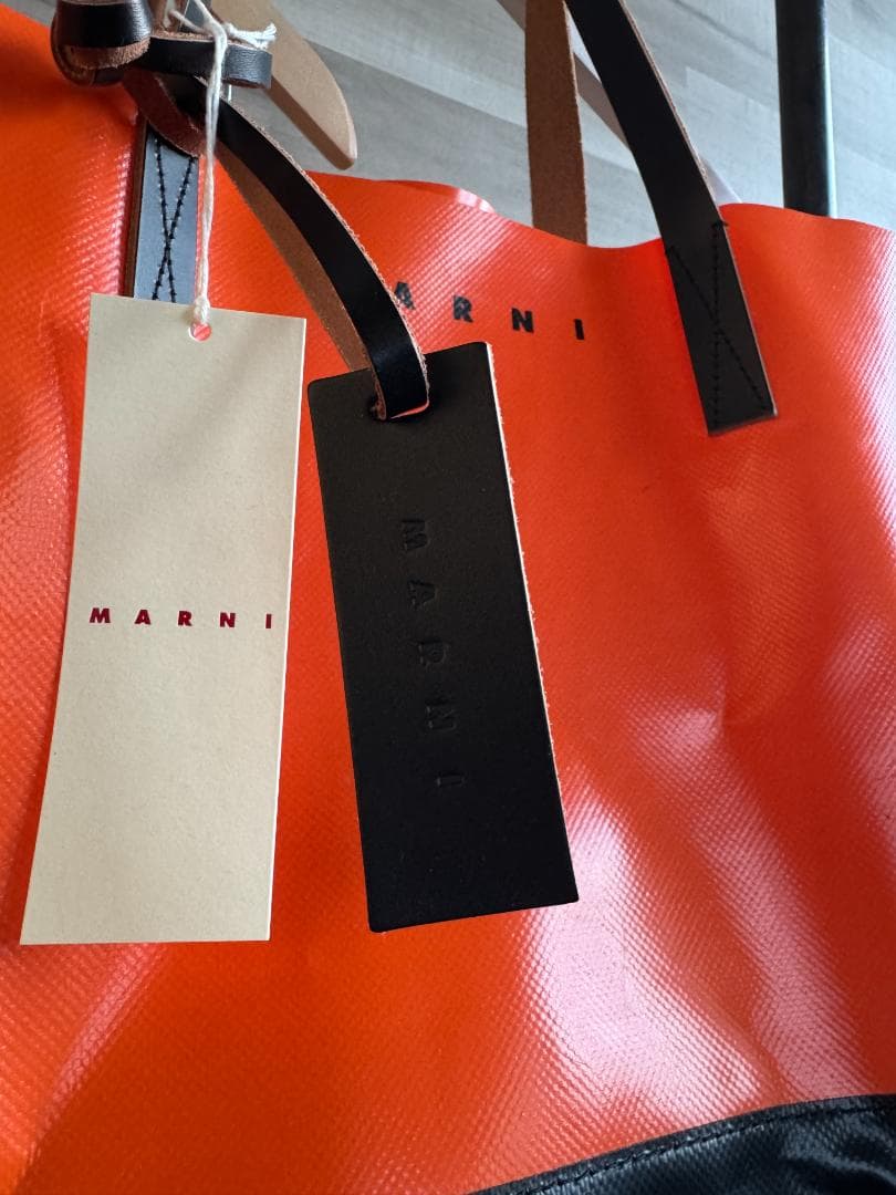 MARNI マルニ TRIBECA トート オレンジ×ブラック 付属品完備