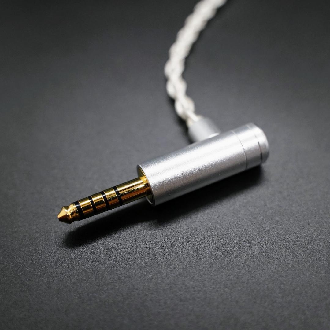 【1点のみ】7N粒子単結晶銅銀メッキ リッツ構造ケーブルMMCX4.4mm L字