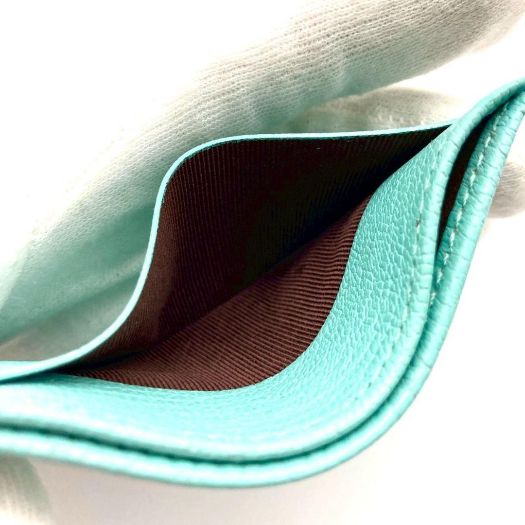 ティファニー 名刺入れ 定期入れ レザー ライトブルー 未使用 70909