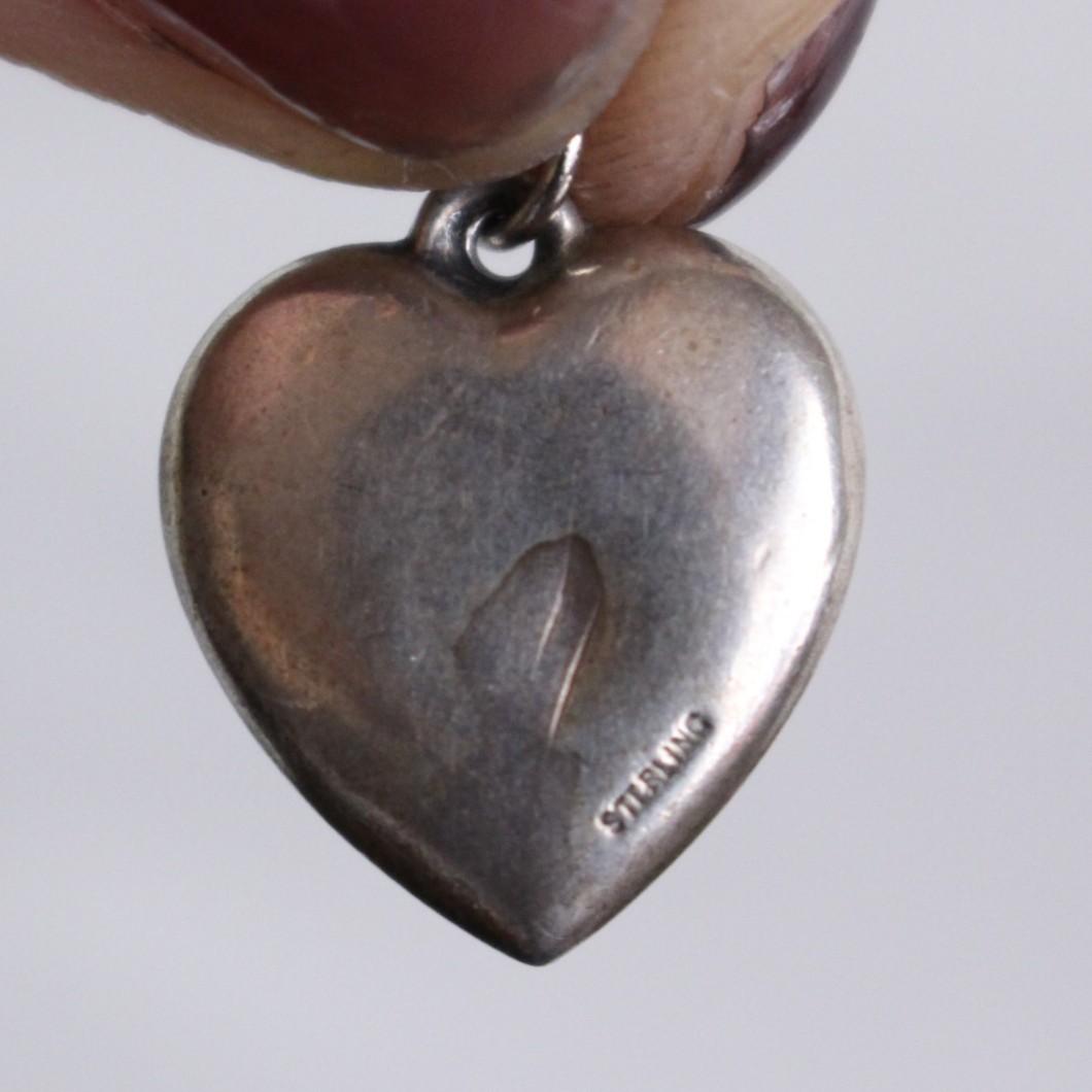 40s　スウィートハートジュエリー　パフィハート　シルバー 波　渦巻　NAVY