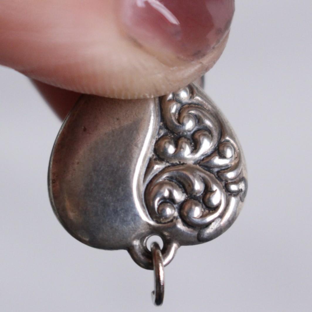 40s　スウィートハートジュエリー　パフィハート　シルバー 波　渦巻　NAVY