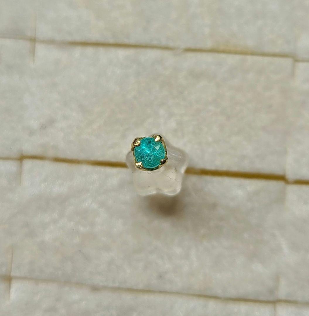 美しいネオンブルーの共演★バターリャパライバトルマリンアウイナイトピアス18金★