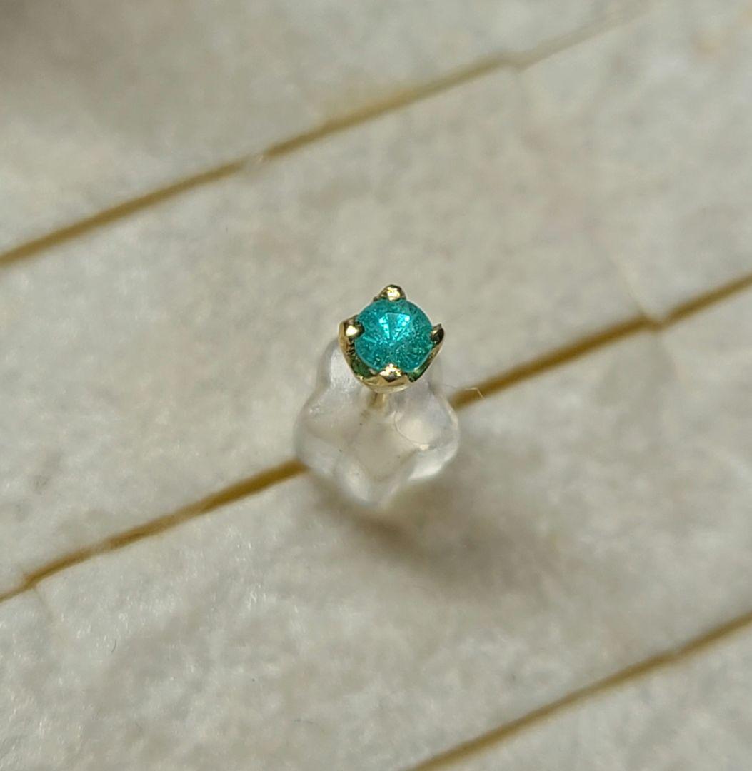 美しいネオンブルーの共演★バターリャパライバトルマリンアウイナイトピアス18金★