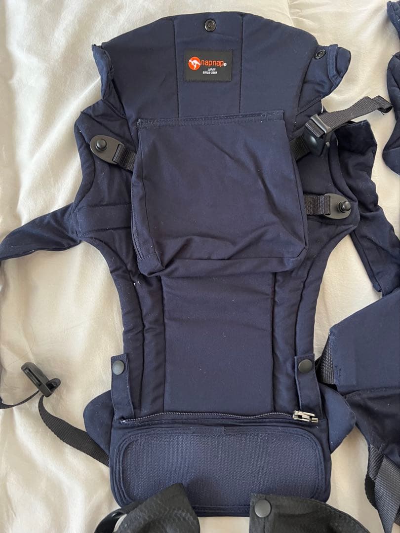 【試着のみ】napnap ふたご抱っこひも ネイビー