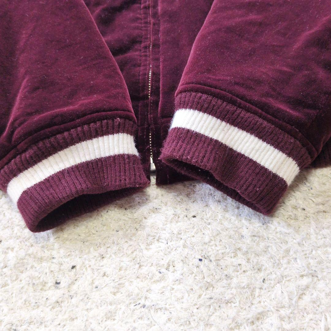 値下げ中10-57古着　スカジャン　別珍　スーベニアジャケット地図刺繍