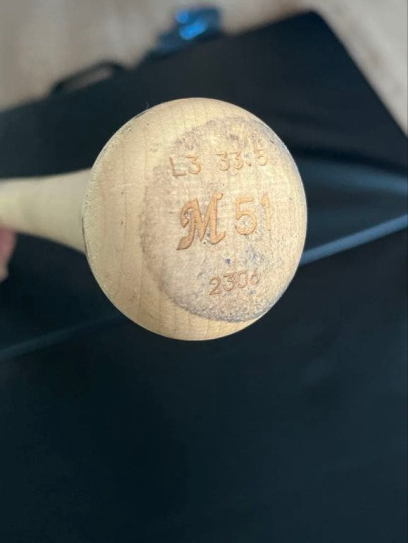 千葉ロッテマリーンズ　山口航輝 #51　バット NPBマーク 支給品　実使用