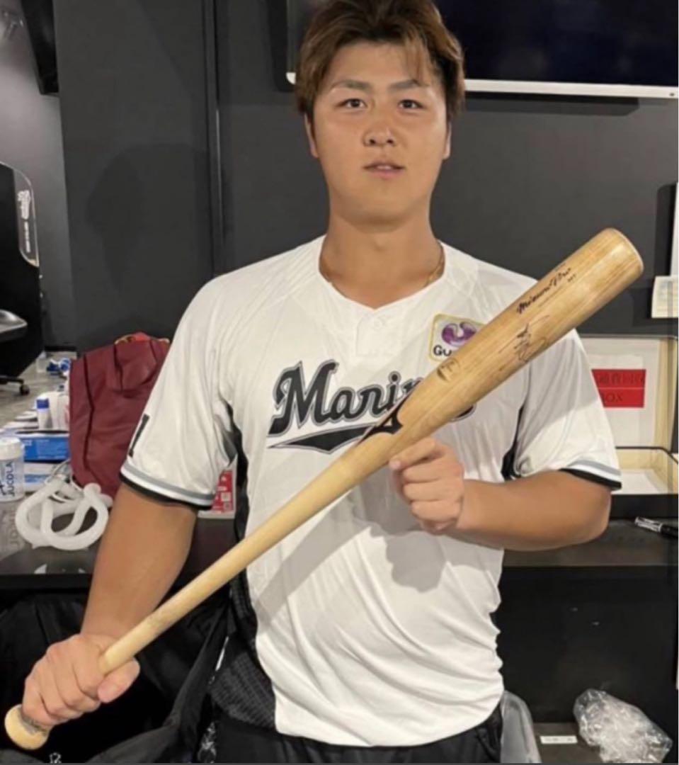 千葉ロッテマリーンズ　山口航輝 #51　バット NPBマーク 支給品　実使用