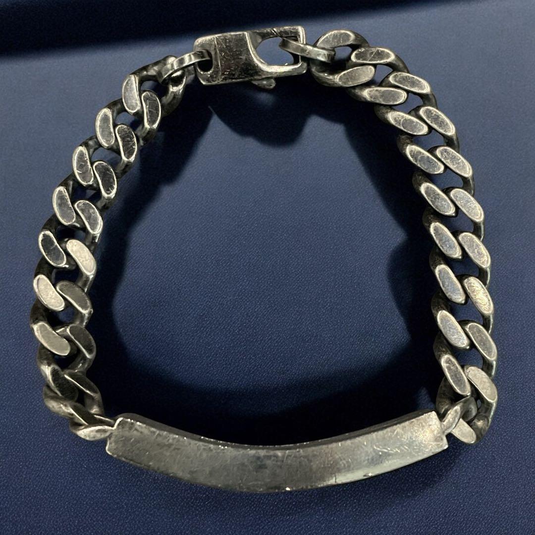 オールド　グッチ　ブレスレット Gロゴ 喜平チェーン シルバー　17 y2k