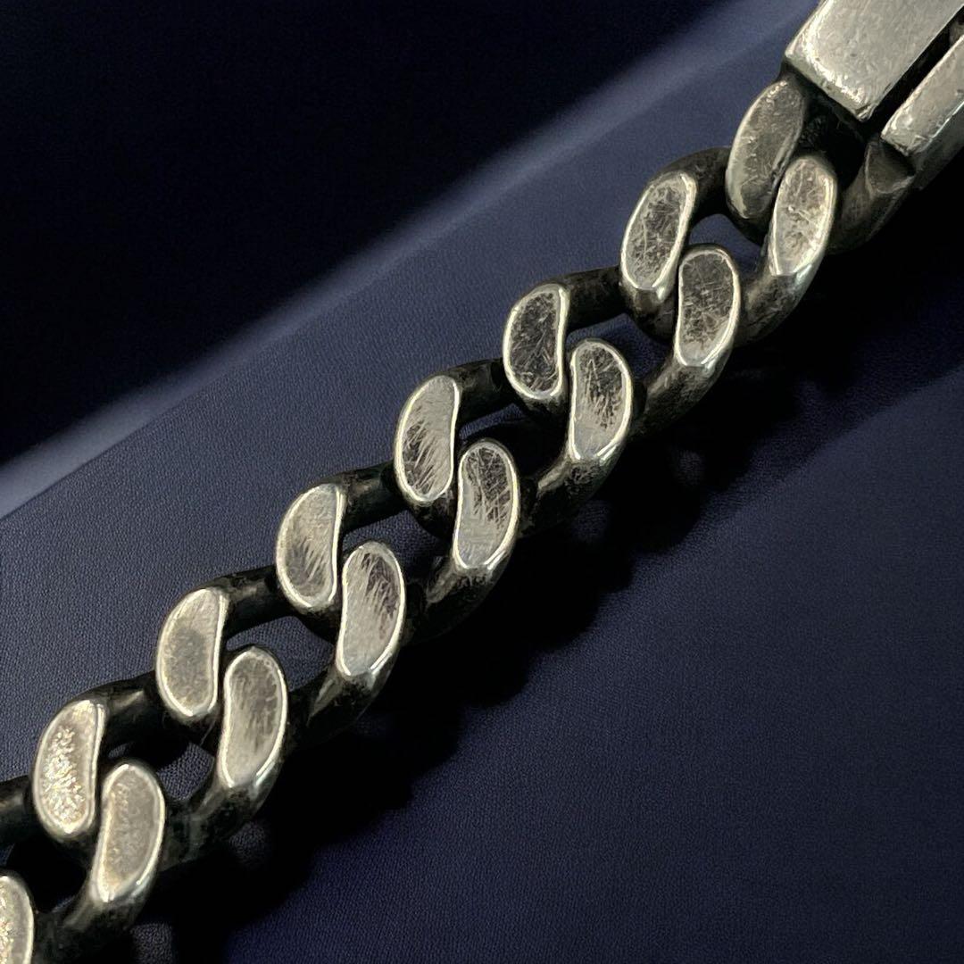 オールド　グッチ　ブレスレット Gロゴ 喜平チェーン シルバー　17 y2k