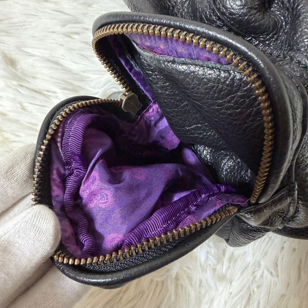 希少✨ANNA SUI ミニリュック レザー シボ革 メタルロゴ