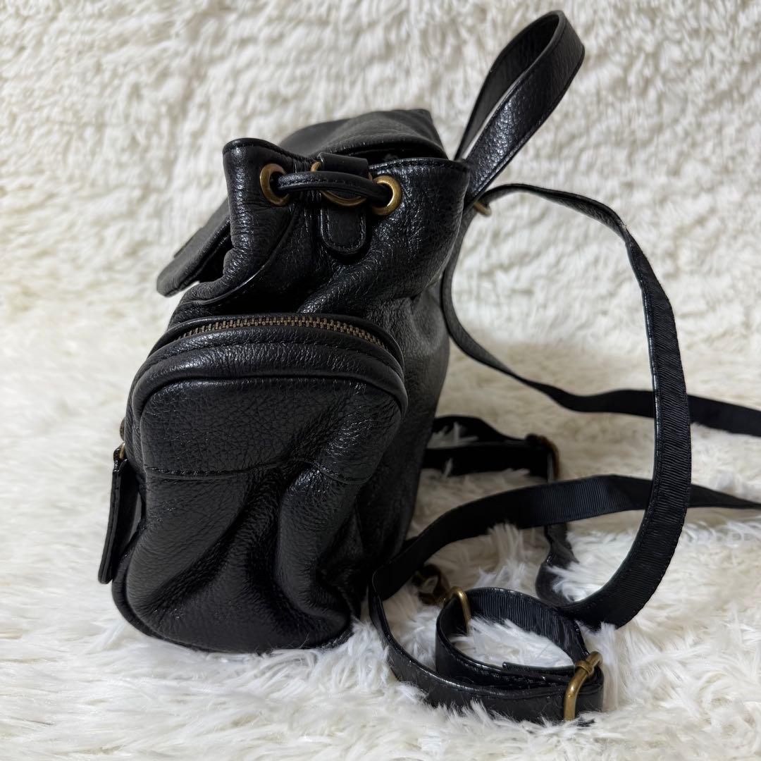 希少✨ANNA SUI ミニリュック レザー シボ革 メタルロゴ