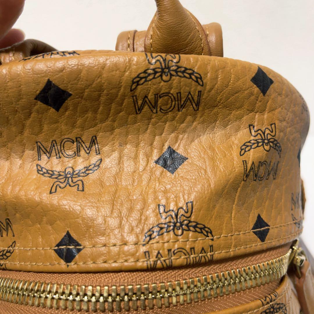 MCM ロゴリュック コニャック Sサイズ