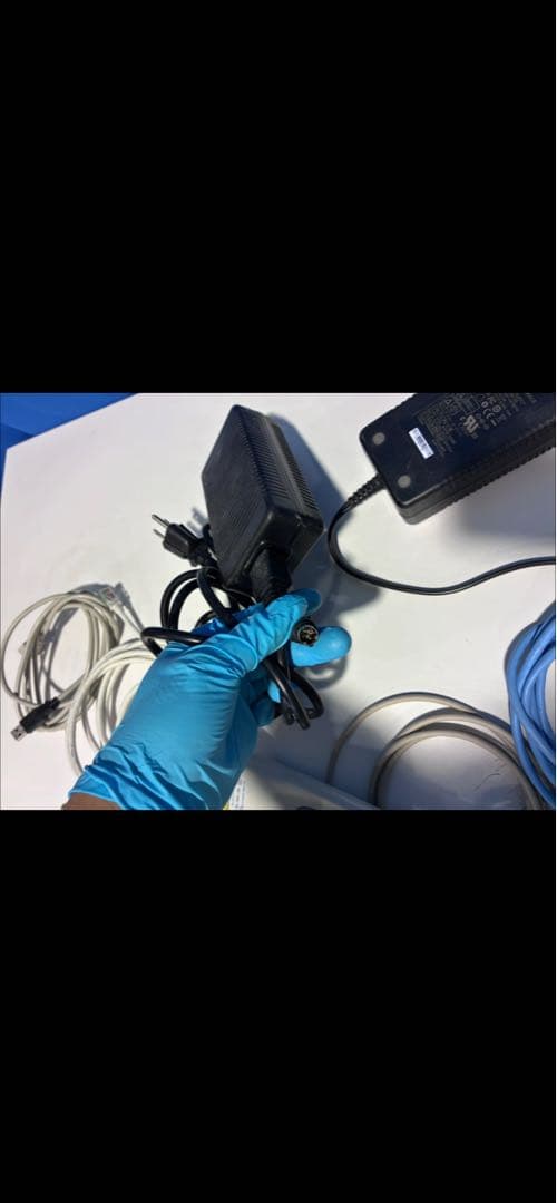 CRTモニター シルバー ケーブル付き